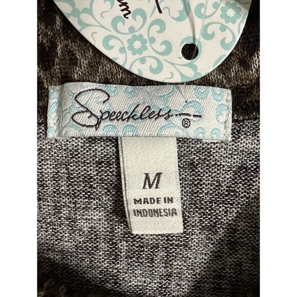 Speechless short sleeve animal print dress Medium Cowl Neckline Button Shoulder - Picture 7 of 12